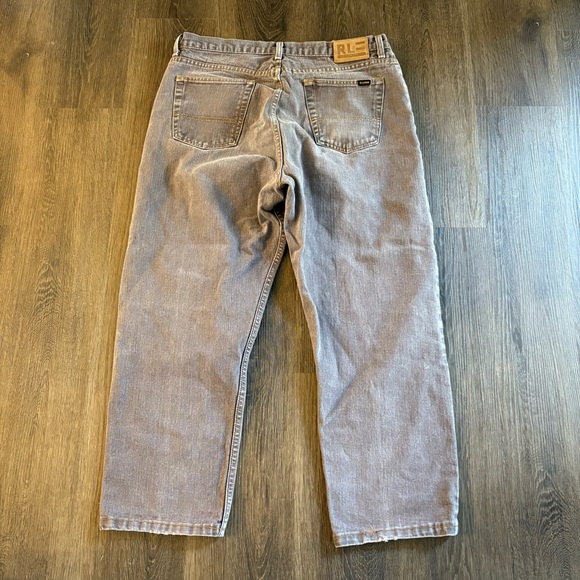 Polo Ralph Lauren Vintage Brown Jeans 36x27 Relaxed Wide Baggy Leg - Picture 2 of 13